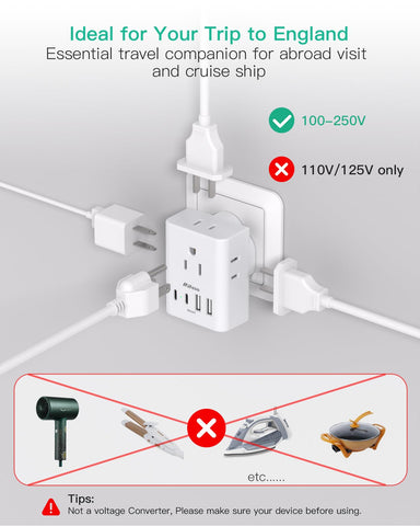 Mifaso overview of USA to UK travel adapter for wide compatibility