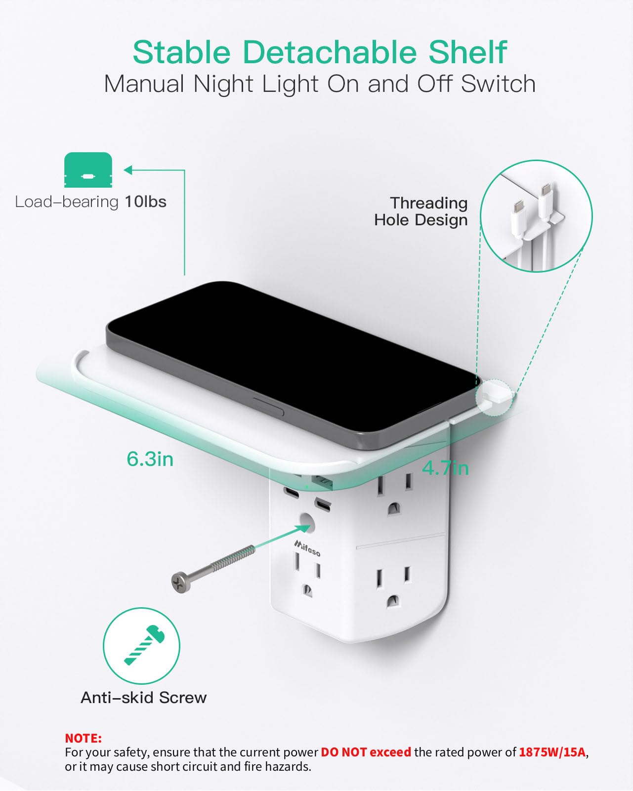 Mifaso wall-mount-ready extender shown mounted for clutter-free setup