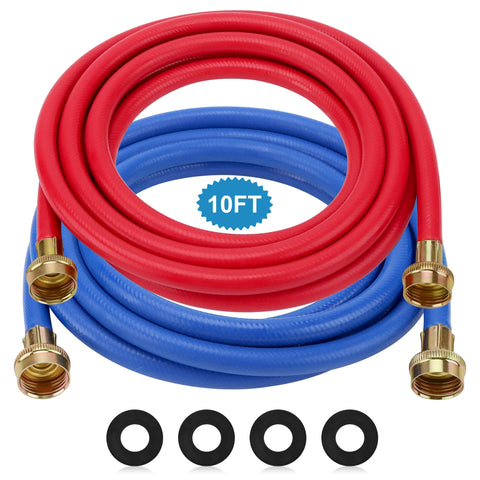 MIFLUS 10 ft color-coded washer hose for hot and cold water