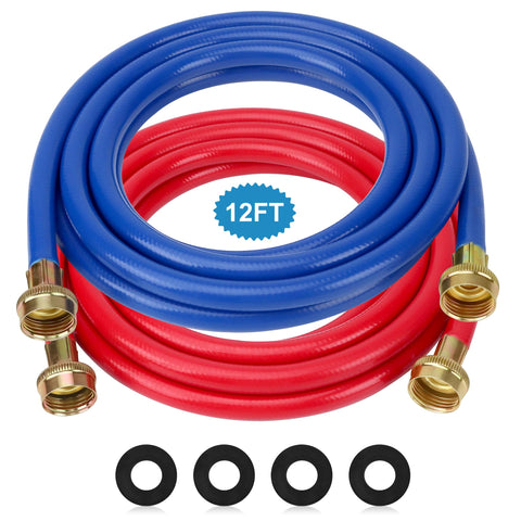 MIFLUS washer hose 12ft brass nuts for secure connection