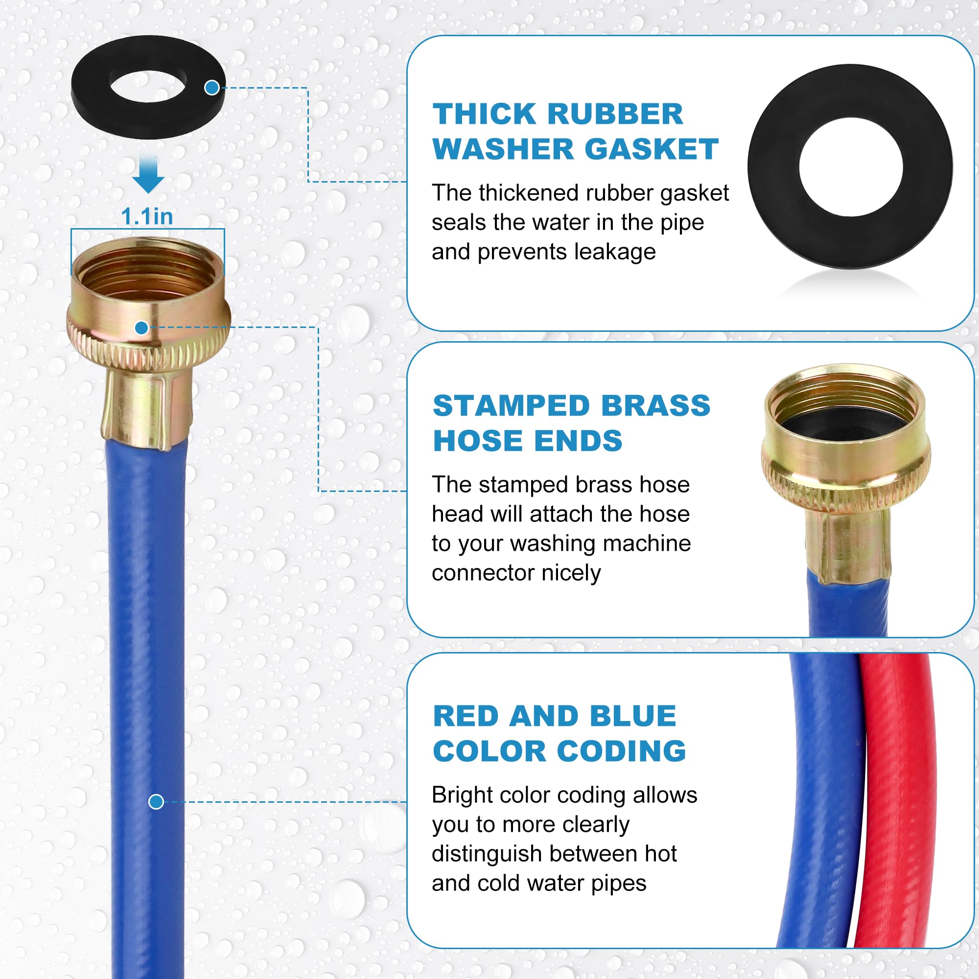 MIFLUS color coded hot cold hoses for quick setup