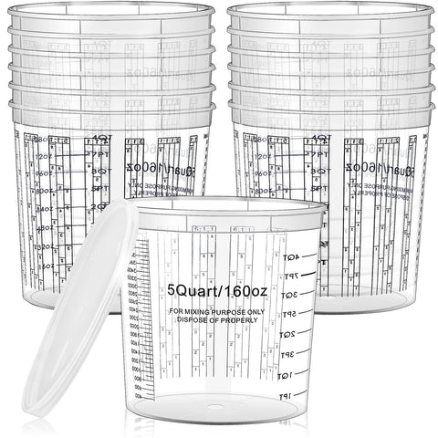 Mifoci pack of 60 clear cups with graduations for precise paint mixing.