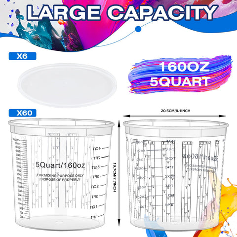 Mifoci clear plastic measuring cups showing resin ratio marks.