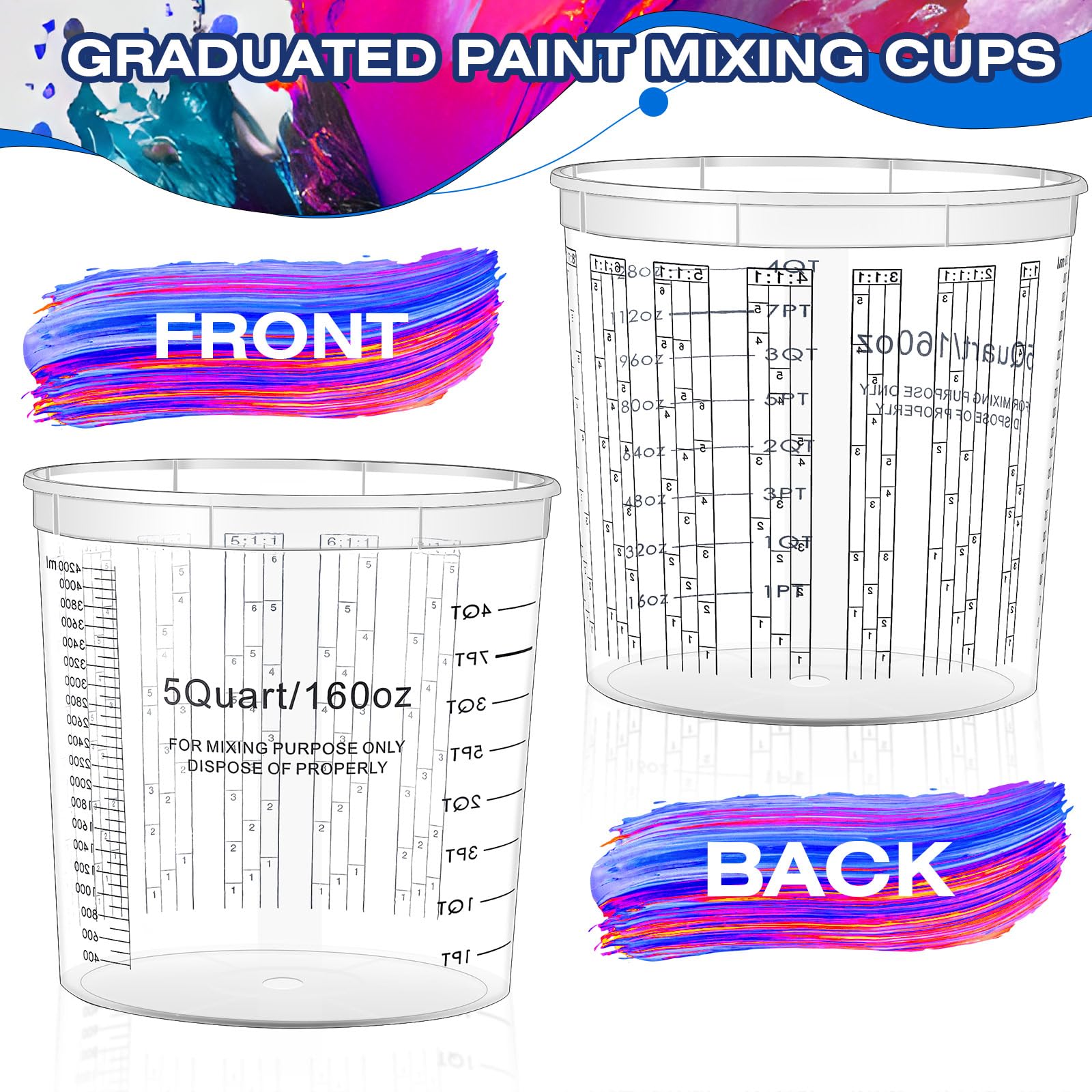 Mifoci large-capacity epoxy resin mixing cups for batch projects.
