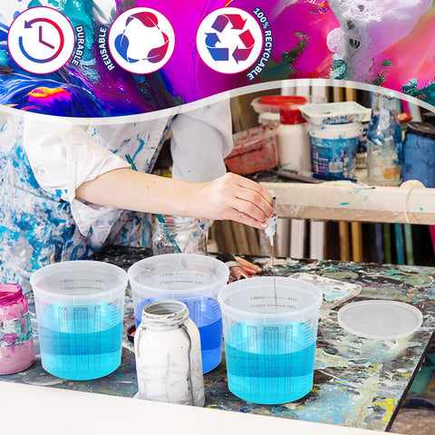 Mifoci stackable cups helping keep workspace organized.