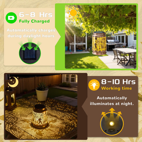 Miggley Bigfoot solar lantern night glow for year-round ambience.