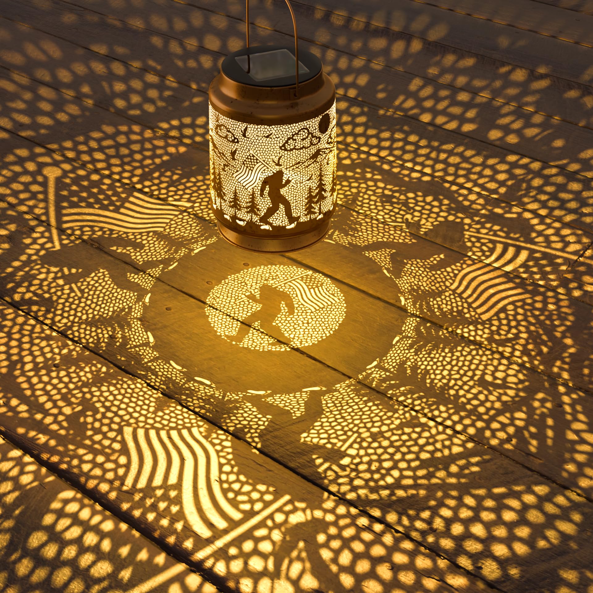 Miggley Bigfoot solar lantern weatherproof design endures rain and sun.