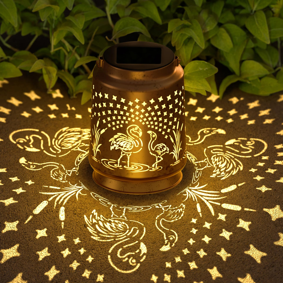 Miggley Flamingo Solar Lantern hanging decor adds warm outdoor glow at dusk