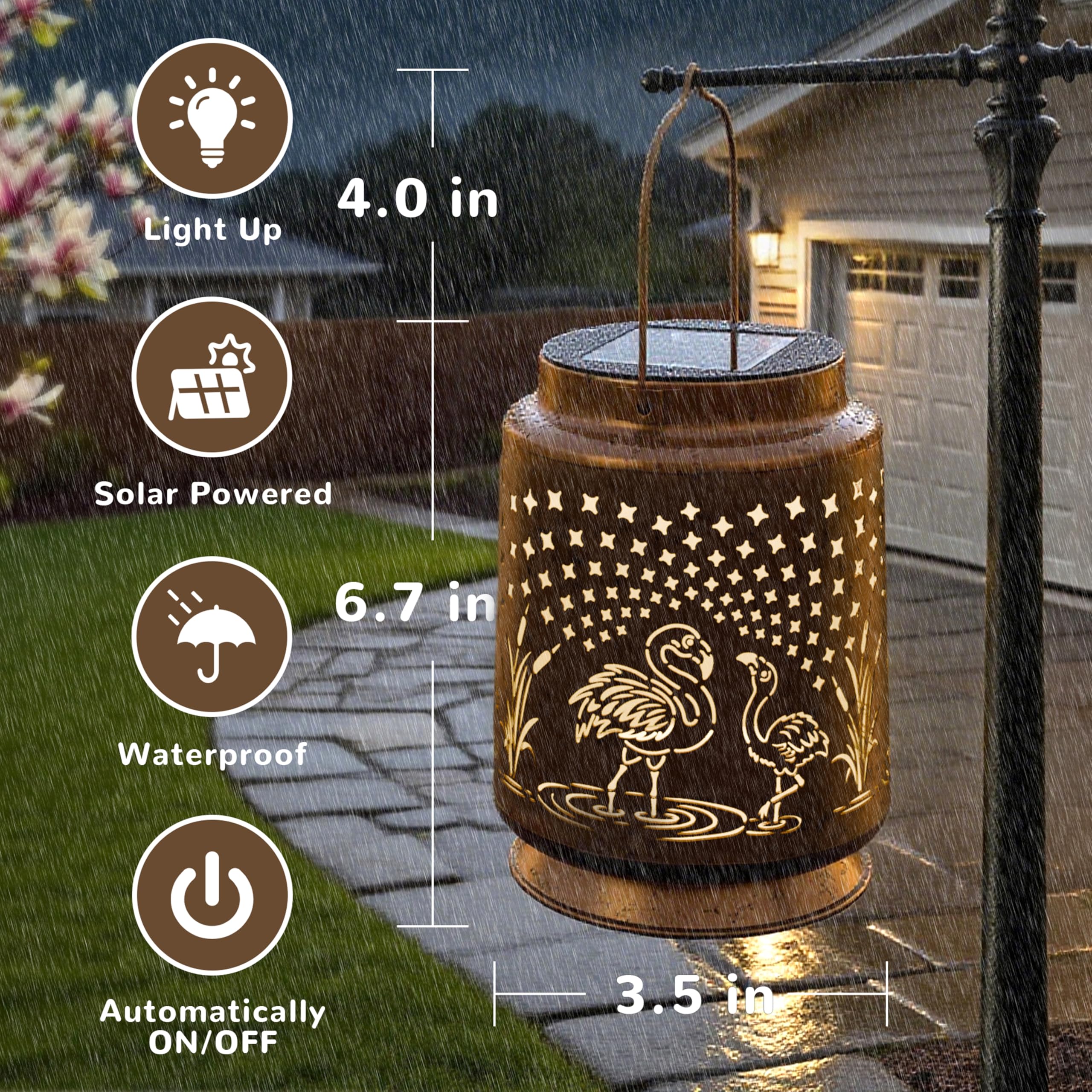 Miggley Flamingo Solar Lantern tabletop decor brings tropical charm indoors or out