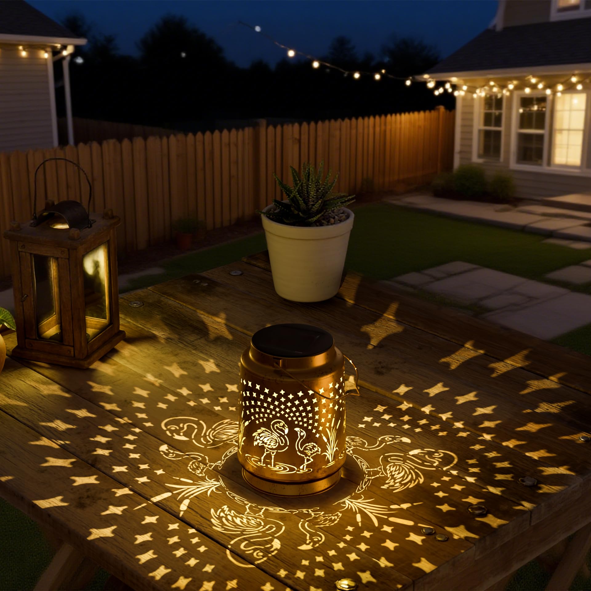 Miggley Flamingo Solar Lantern yard light guides guests along the path