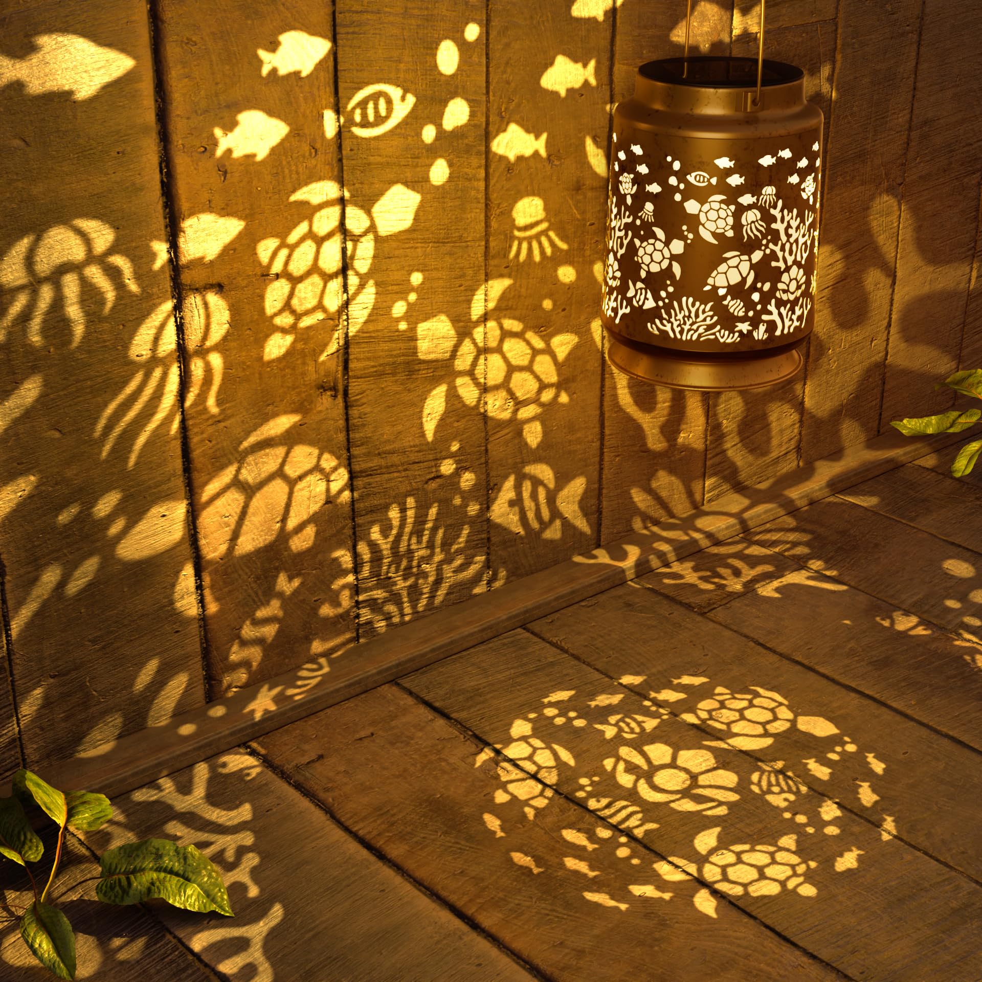 Miggley Sea Turtle Solar Lantern hangs beautifully for magical outdoor ambiance