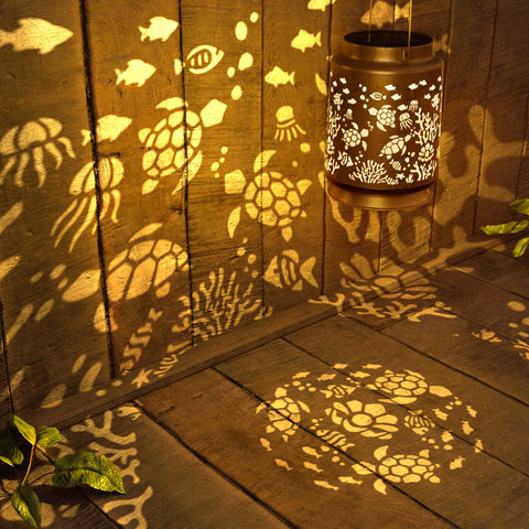 Miggley Sea Turtle Solar Lantern hangs beautifully for magical outdoor ambiance