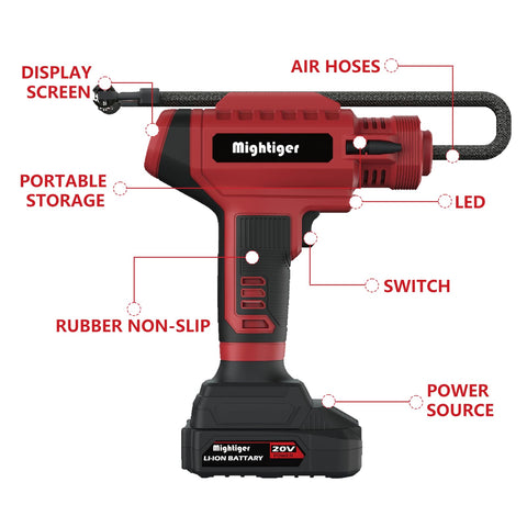 Mightiger tire inflator car adapter enables 12V inflations on the go