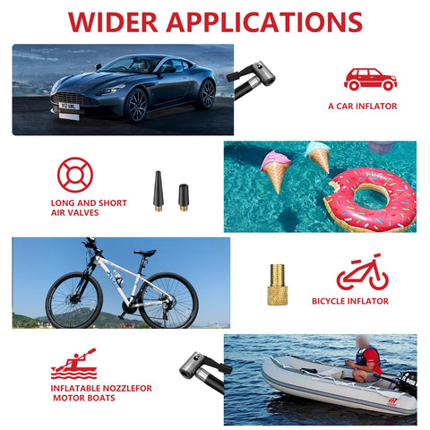 Mightiger tire inflator with three nozzles for easy nozzle changes
