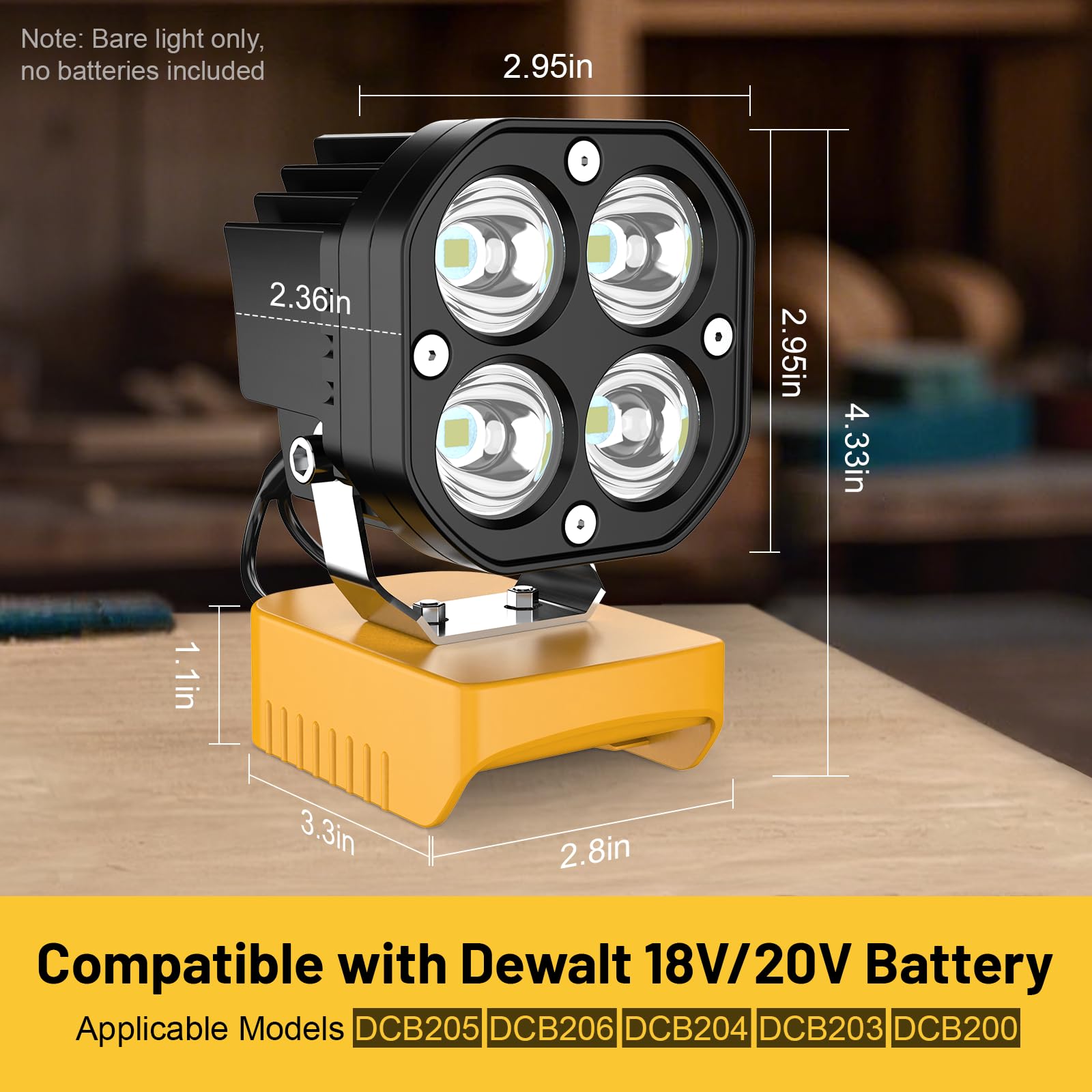 Mightrench cordless work light with Dewalt battery compatibility for cordless flexibility.