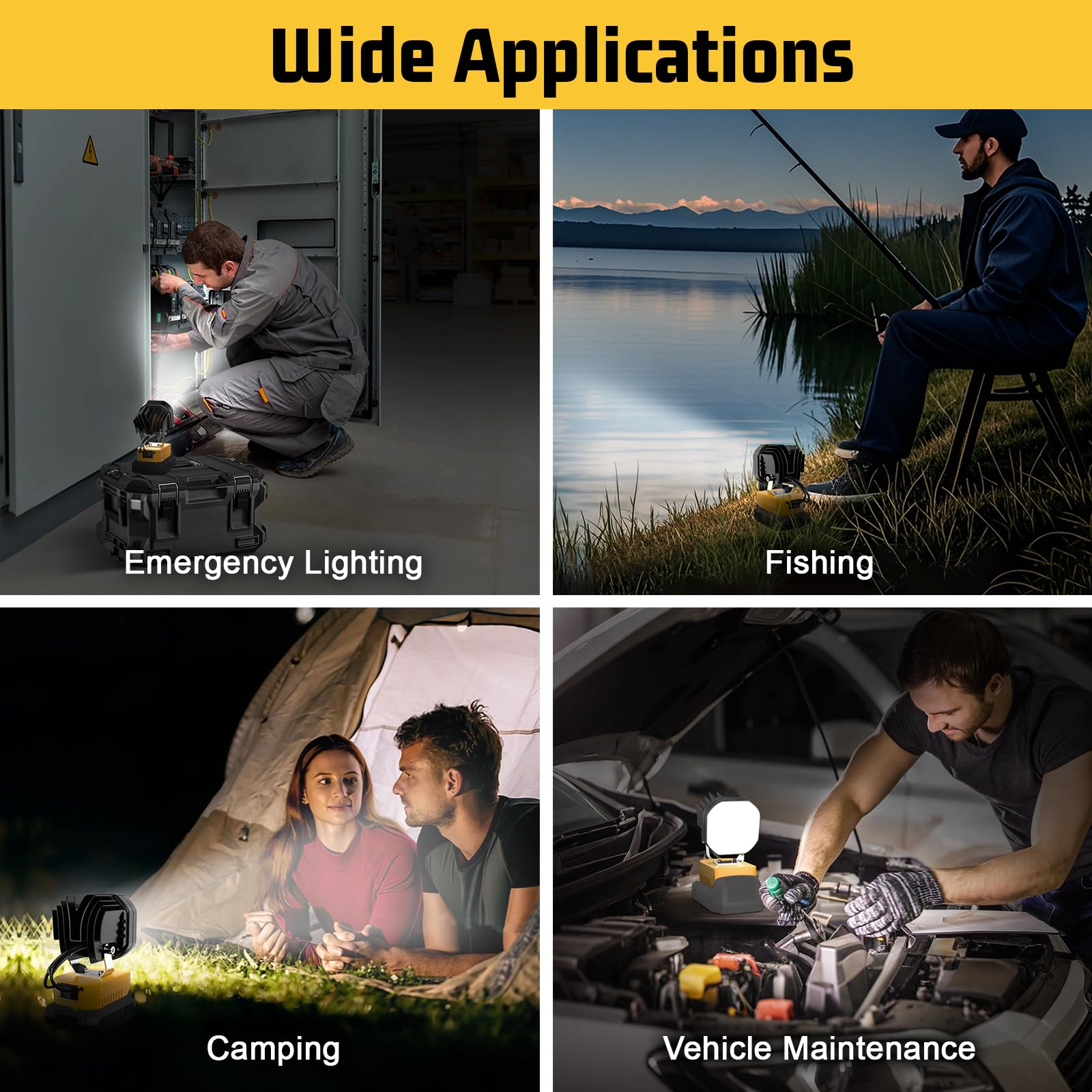 Mightrench portable work light on a flat surface for versatile placement.