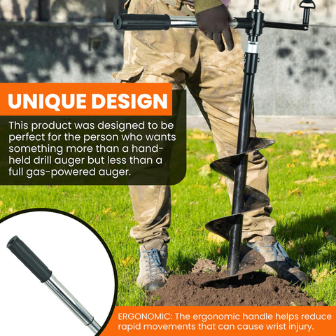 MightyPhine Earth Auger 6-inch bit close-up shows clean holes and dependable performance.