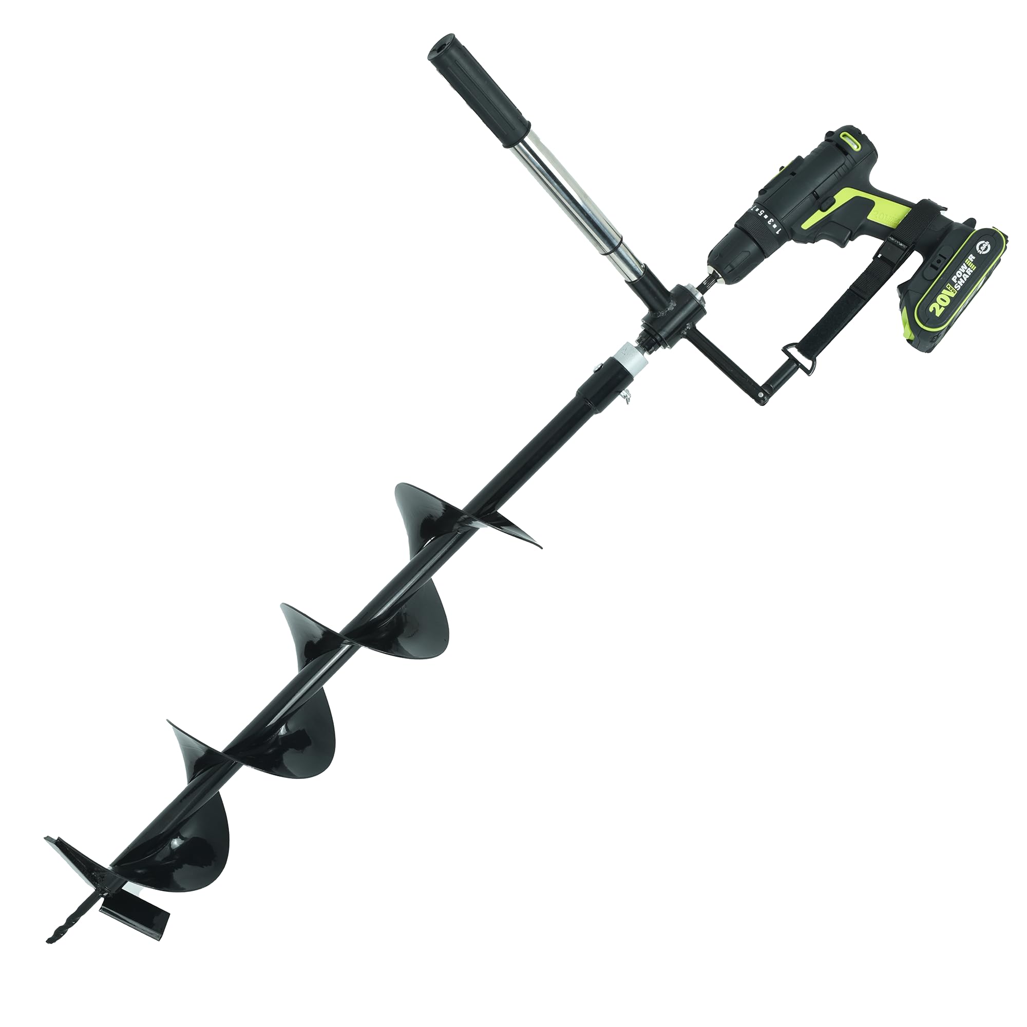 MightyPhine Earth Auger 6in-wide 32in-deep in action for fast fence post holes.