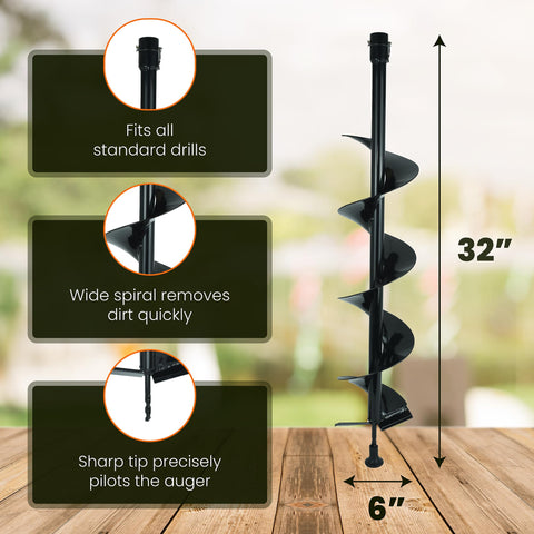 MightyPhine Earth Auger quick-connect setup speeds initial assembly and use.