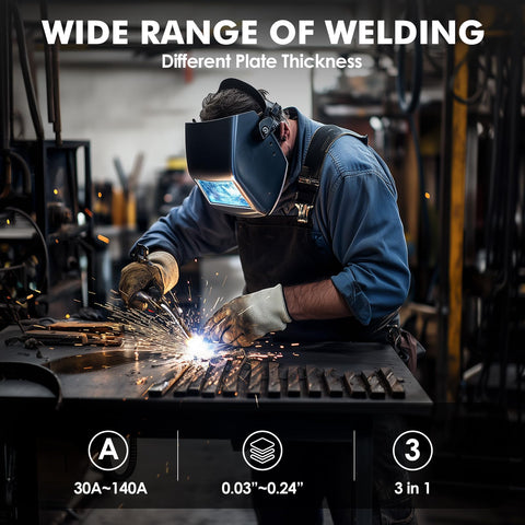 Migvan M-140 flux core welding for gasless setups.