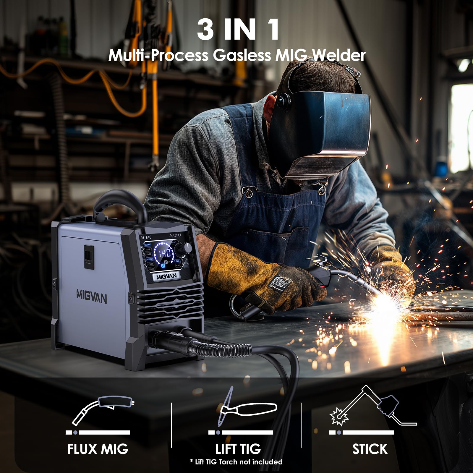 Migvan M-140 with bright LED display for easy status checks.