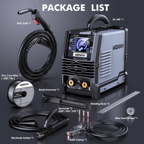 Migvan M-140 capable of welding stainless, carbon steel, and thicker metal.