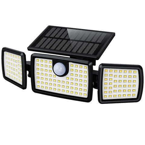 MIHANI solar deck light angled view shows three adjustable heads for flexible placement