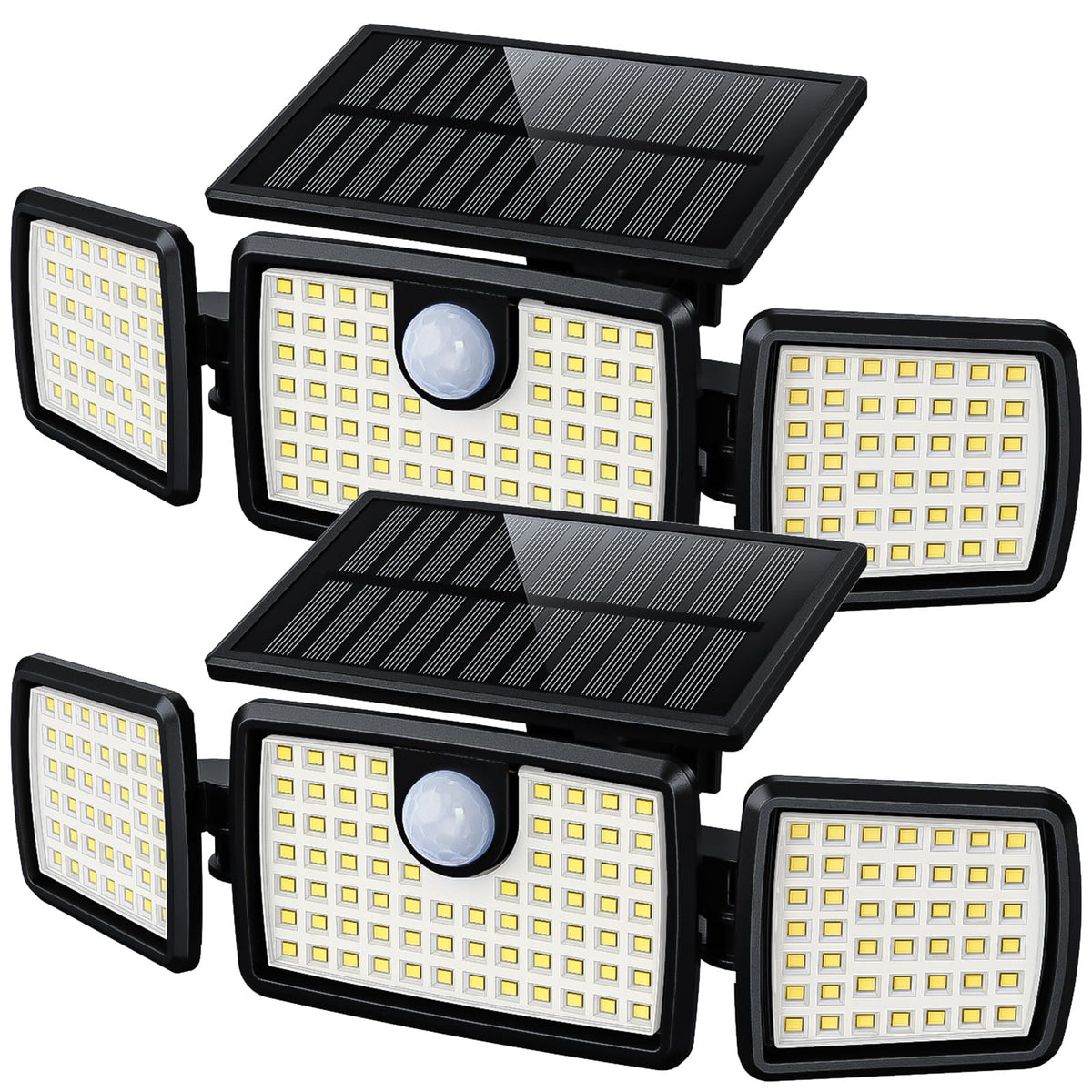 MIHANI three-head solar flood lights deliver wide-angle coverage for yard security.