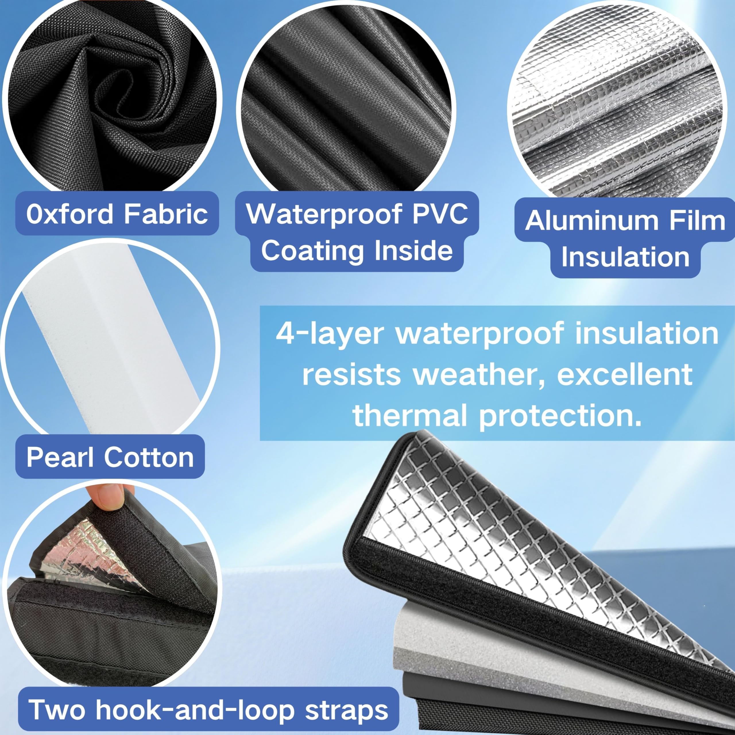 Miideayin outdoor AC pipe cover installation with dual hook-and-loop straps for secure fit