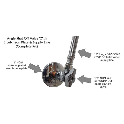 Miiflex chrome plated angle shut-off valve for smooth on/off operation.