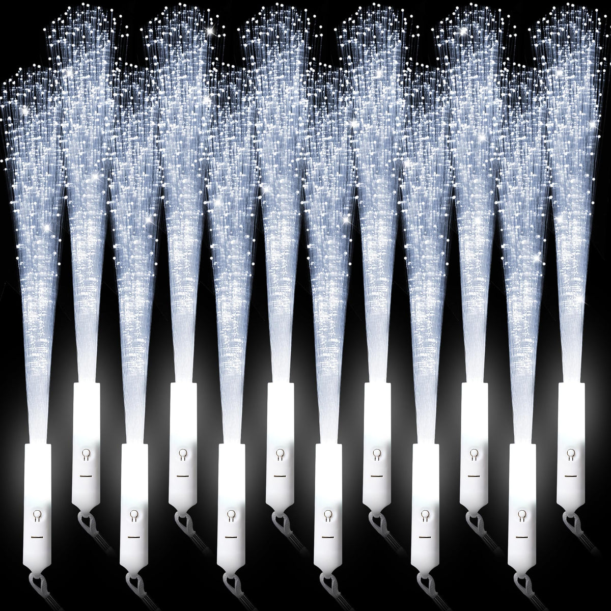 Miikoul fiber-optic wand with white glow for ambient party lighting