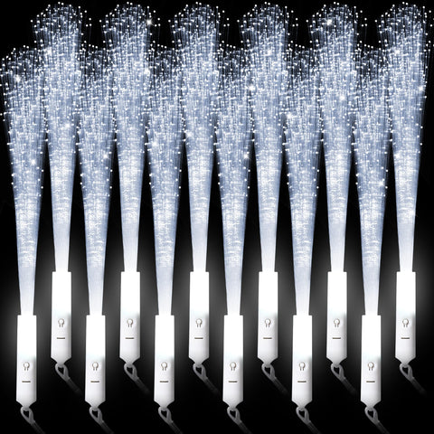 Miikoul fiber-optic wand with white glow for ambient party lighting