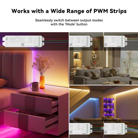 MIWISE Matter LED Controller ports and 12-48V connections highlight flexibility