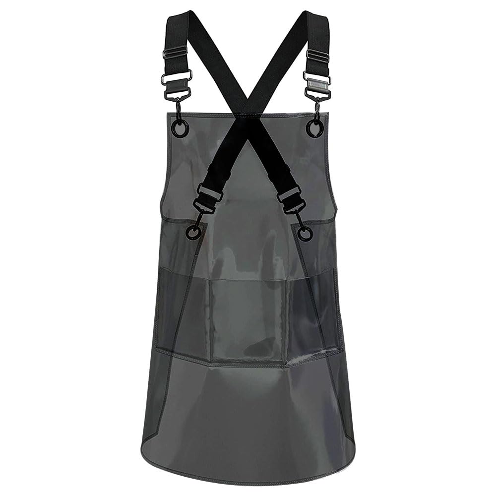 MIKI WELL hair stylist apron with cross-back straps for comfortable wear during long sessions