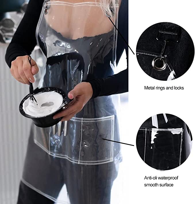 MIKI WELL professional apron with fashion-forward transparent webbing
