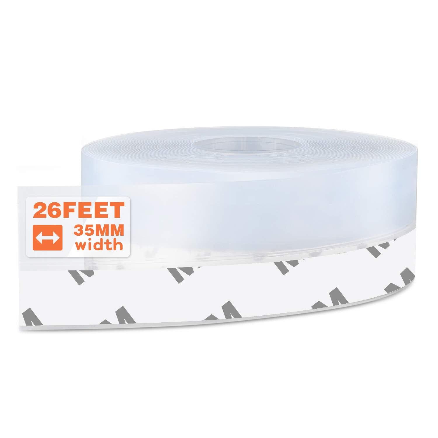 MIKOSI 26ft silicone seal strip, transparent, seals doors for draft reduction and comfort