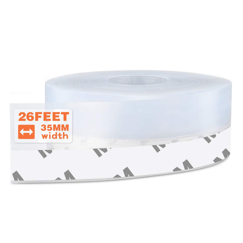 MIKOSI 26ft silicone seal strip, transparent, seals doors for draft reduction and comfort