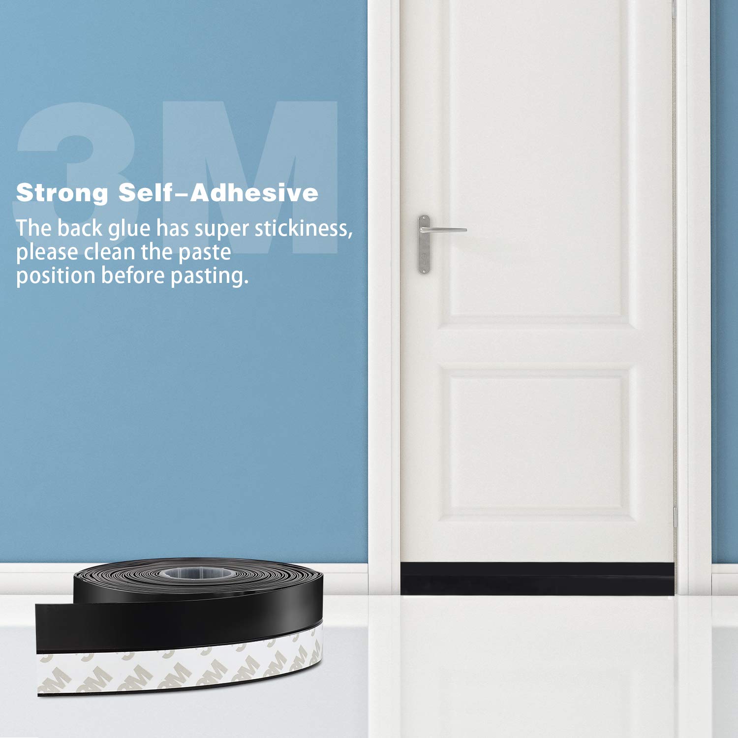 MIKOSI door bottom seal close-up highlights gap blocking capability.