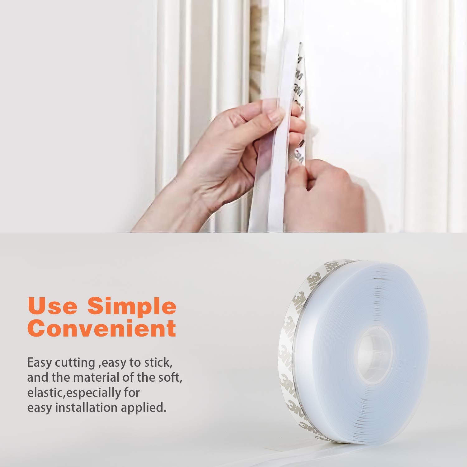 MIKOSI shower glass edge seal – stops water spray and protects bathroom floors.