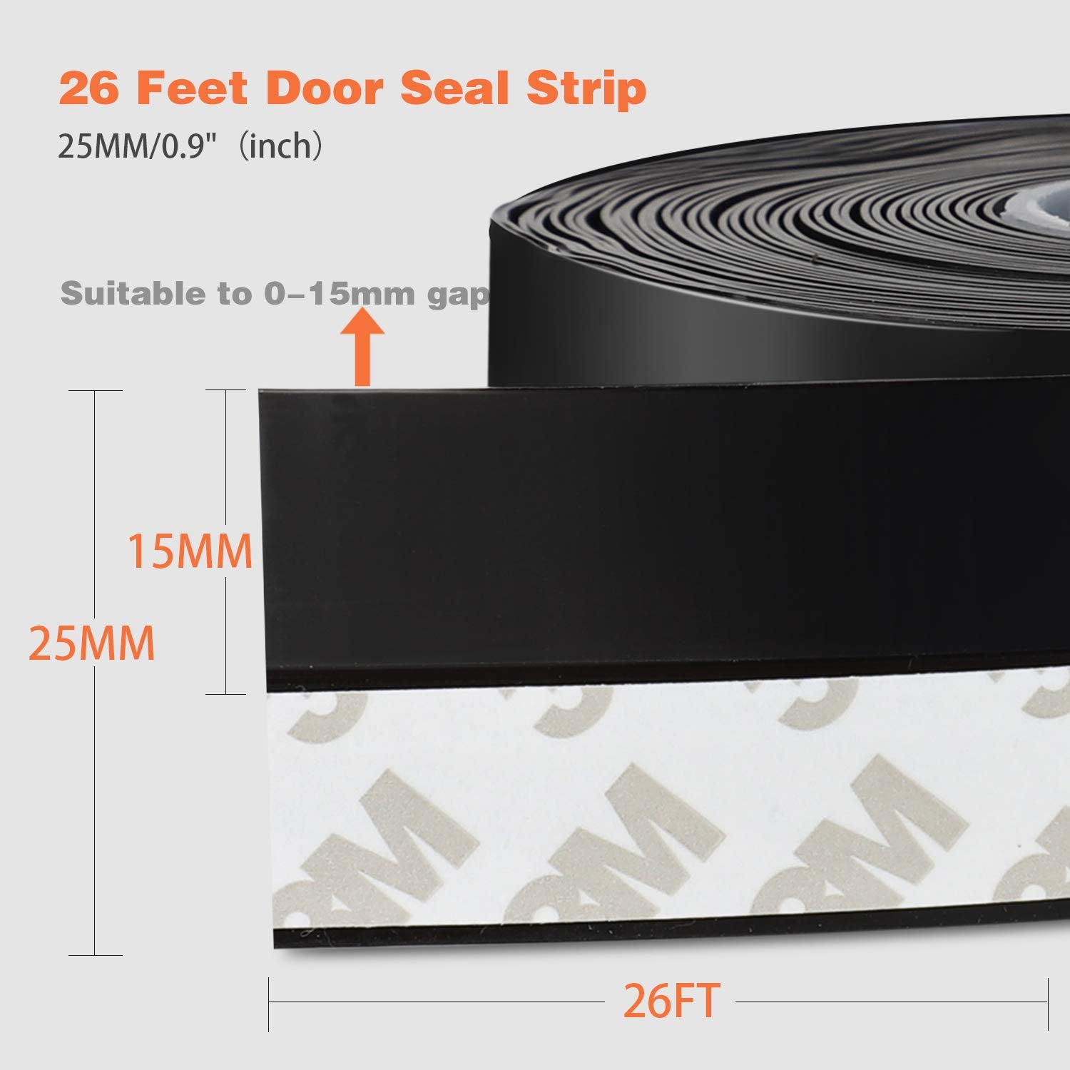 MIKOSI silicone seal strip bottom door guards against drafts and insects.