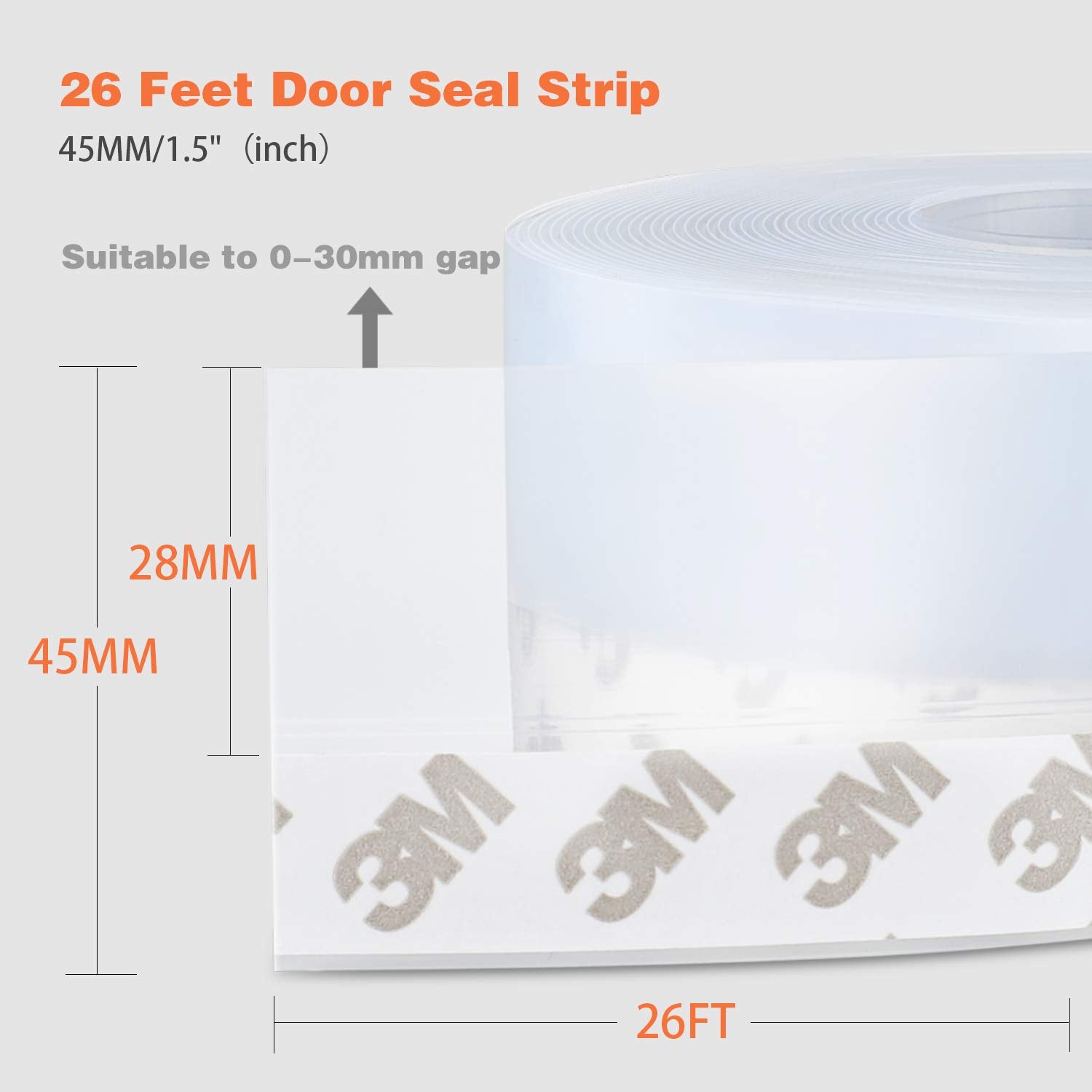 MIKOSI silicone seal strip on a glass door reducing noise