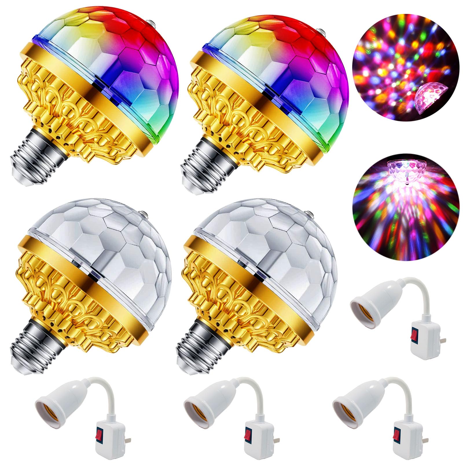 MIKWOAB colorful rotating ball light creates a vibrant party ambiance at home.
