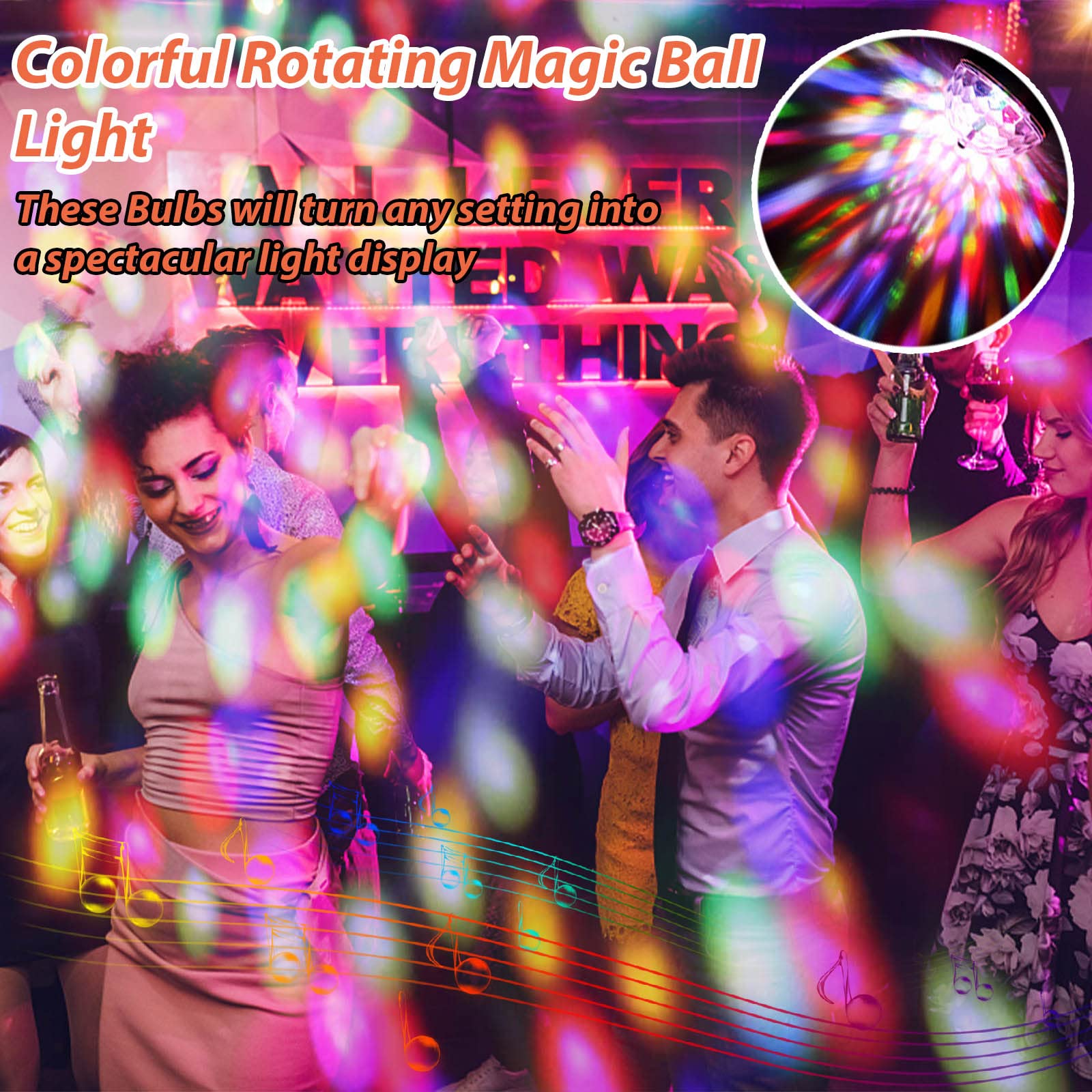 MIKWOAB RGB disco light bulb delivers dynamic beams for clubs, bars, and rooms.