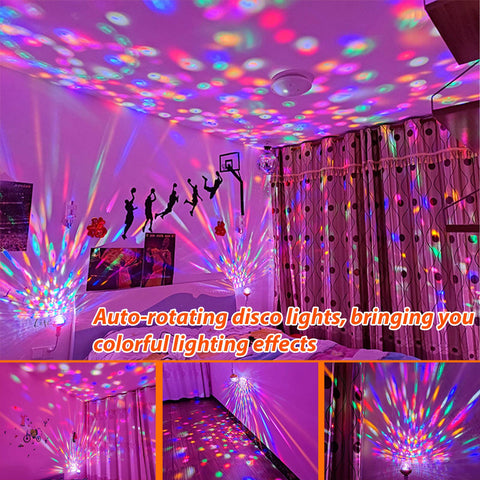 MIKWOAB plug-in disco ball with E27 socket for quick room setup.