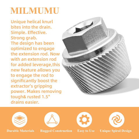 MILMUMU extractor showing helix knurl design for strong bite.