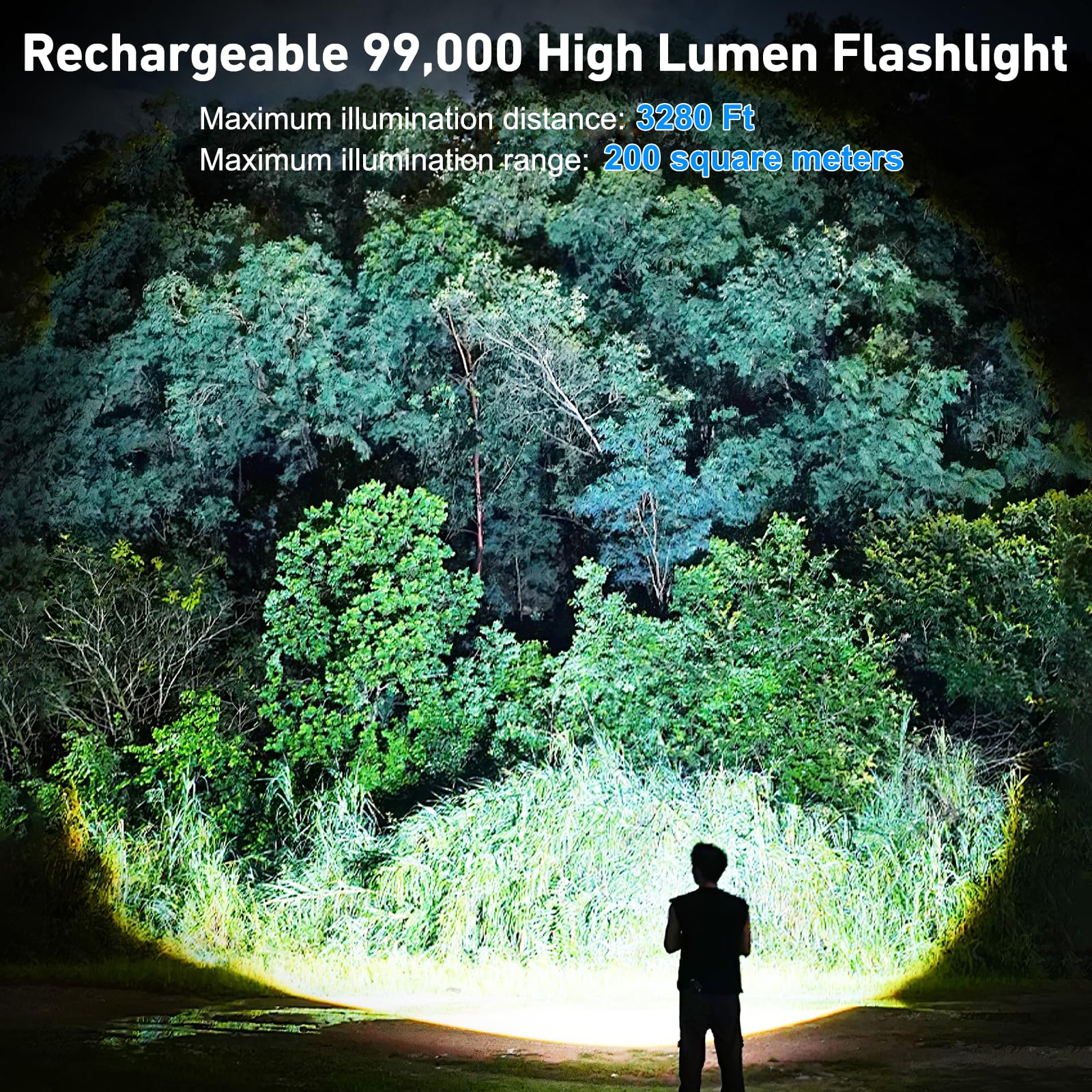 MILAOSHU 99000-lumen beam for long-distance visibility