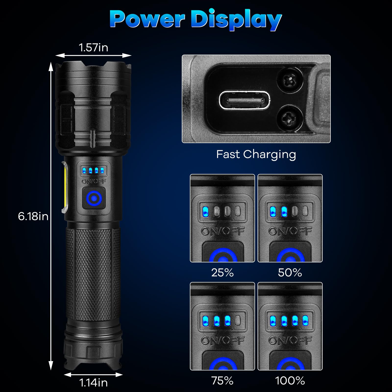 MILAOSHU battery indicator shows remaining power at a glance.