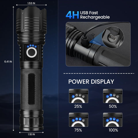 MILAOSHU five-mode flashlight suitable for everyday tasks and signaling.