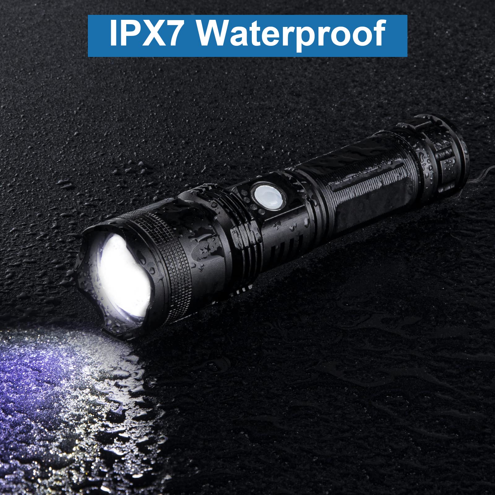 MILAOSHU waterproof handheld flashlight ideal for outdoor use and rain protection