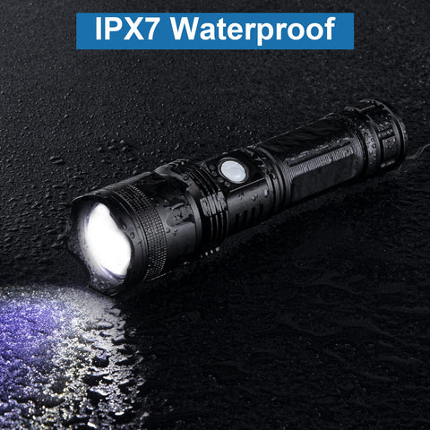 MILAOSHU waterproof handheld flashlight ideal for outdoor use and rain protection